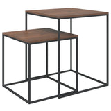 Coffee Table Set 2 pcs Engineered Wood and Metal 343112