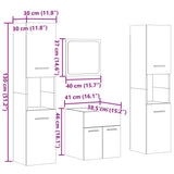 4 Piece Bathroom Furniture Set Sonoma Oak Engineered Wood 3324998