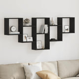 ZNTS Wall Shelf Black Oak 159x18x66 cm Engineered Wood 868073