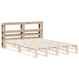 Headboard with Shelves 160 cm Solid Wood Pine 850878
