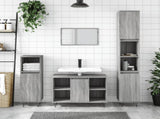 Bathroom Cabinet Grey Sonoma 30x30x100 cm Engineered Wood 831562