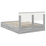 Storage Bed Grey Sonoma 140 x 200 cm Engineered Wood 3410796