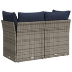 Garden Sofa 8 pcs Grey and navy 124 x 62 x 69 cm Poly rattan 366164