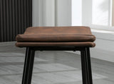 Breakfast Bar Stools Set of 2, Microfibre Upholstered Barstools, Industrial Bar Chairs with Curved T3398P343475
