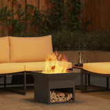 Fire Pit Black 50 x 50 x 40 cm Steel 874581