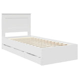 Bed Frame with Drawer White 90 x 200 cm Engineer Wood 3410209