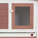 170844 Outdoor Large Rabbit Hutch Brown and White 201x45x85 cm Wood