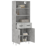 Highboard Concrete Grey 69.5x34x180 cm Engineered Wood 3200549