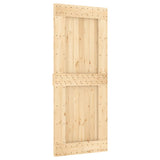 Sliding Door with Hardware Set 85x210 cm Solid Wood Pine 3203187