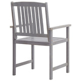 Outdoor Dining Set Grey Solid Acacia Wood Medium Durable 45940