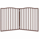 Dog Gate Foldable 2 Panels Brown Oak 160 cm Poplar Wood 352234