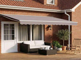 Manual Awning Frame with LEDs Light Grey and White 4.5 x 3 m 3420663