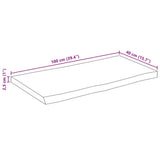 Table Top 100x40x2.5 cm Live Edge Solid Wood Mango 370756