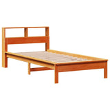Bookcase Bed without Mattress Wax Brown 100x200 cm Solid Wood Pine 3309817