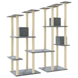 Cat Tree with Sisal Scratching Posts Light Grey 174 cm 171534