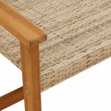 Garden Bench Beige 112 cm Poly Rattan and Acacia Wood 367600