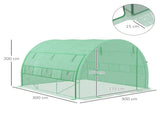 Polytunnel Greenhouse Walk-in Grow House Tent with Roll-up Sidewalls, Zipped Door and 6 Windows, T3398P325242