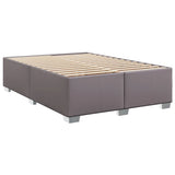 Box Spring Bed with Mattress Grey 140x190 cm Faux Leather 3286122