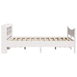 Bed Frame with Headboard White 150x200 cm King Size Solid Wood Pine 3307042