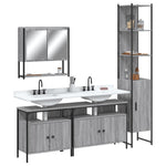 ZNTS 4 Piece Bathroom Furniture Set Grey Sonoma Engineered Wood 3214688