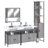 ZNTS 4 Piece Bathroom Furniture Set Grey Sonoma Engineered Wood 3214688