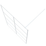 Walk-in Shower Wall White 140x195 cm Clear ESG Glass 152144