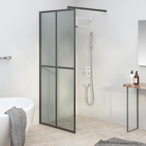 Walk-in Shower Screen 90x195cm Dark Tempered Glass 151885