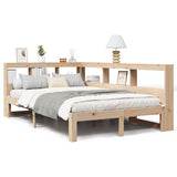 ZNTS Bookcase Bed without Mattress 120x190 cm Small Double Solid Wood Pine 3324400