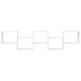 Wall Cube Shelf 5 Compartments White Engineered Wood 859995