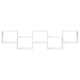 Wall Cube Shelf 5 Compartments White Engineered Wood 859995