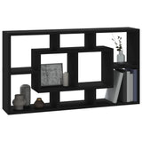 ZNTS Wall Display Shelf 8 Compartments Black 342589