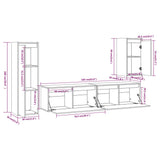 TV Cabinets 4 pcs Solid Wood Pine 3100229