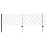 Chainlink Fence with Post 10 x 0.6 m PVC-Coated Steel Green 3336238