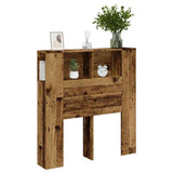 Headboard Cabinet Old Wood 100x18.5x102.5 cm Engineered Wood 856876