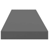 Floating Wall Shelves 4 pcs High Gloss Grey 90x23.5x3.8 cm MDF 323798