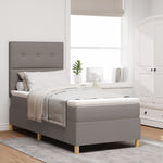 ZNTS Box Spring Bed with Mattress Taupe 100x200 cm Fabric 3339599