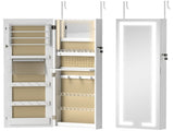 LED Mirror Jewellery Cabinet, Wall Mounted Full Length Mirror with Storage, Lockable Jewellery T3398P551781