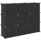 Storage Cube Organiser with 9 Cubes and Doors Black PP 4019577