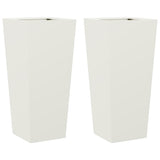 Garden Planters White 2 pcs 35x35x75 cm Steel 851083