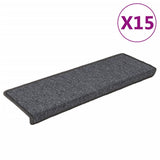 Stair Mats 15 pcs 65x21x4 cm Dark Grey Rectangular Edge 326197