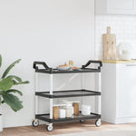 3-Tier Trolley Black 99x50x96 cm Aluminium 30318