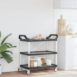 3-Tier Trolley Black 99x50x96 cm Aluminium 30318