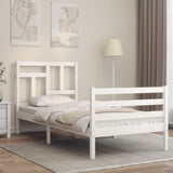 Bed Frame without Mattress White 90x200 cm Solid Wood 3194947