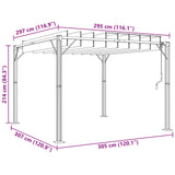 Gazebo with Louvered Roof 3 x 3 x 2.14 m Green 42030524