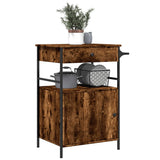 Kitchen Trolley Smoked Oak 56x43x89.5 cm Engineered Wood 842393