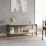 TV Cabinet Sonoma Oak 100x33x41 cm Engineered Wood and Steel 819348