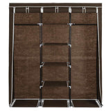 282454 Wardrobe with Compartments and Rods Brown 150x45x175 cm Fabric