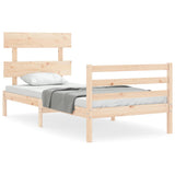 Bed Frame without Mattress Single Solid Wood 3195056