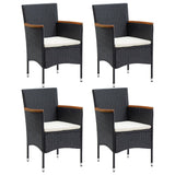 Garden Dining Chair Set of 4 Black 318502