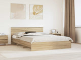 Bed Frame Sonoma Oak 140 x 200 cm Engineered Wood 3408846